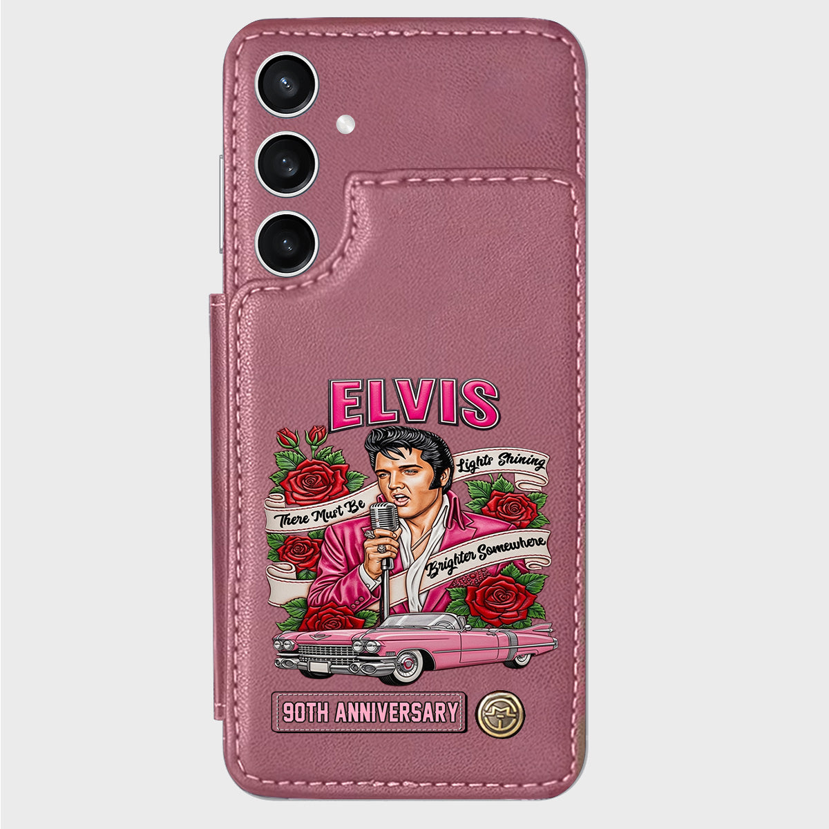 Il doit y avoir des lumières qui brillent plus fort quelque part - Étui portefeuille personnalisé pour téléphone King of Rock and Roll