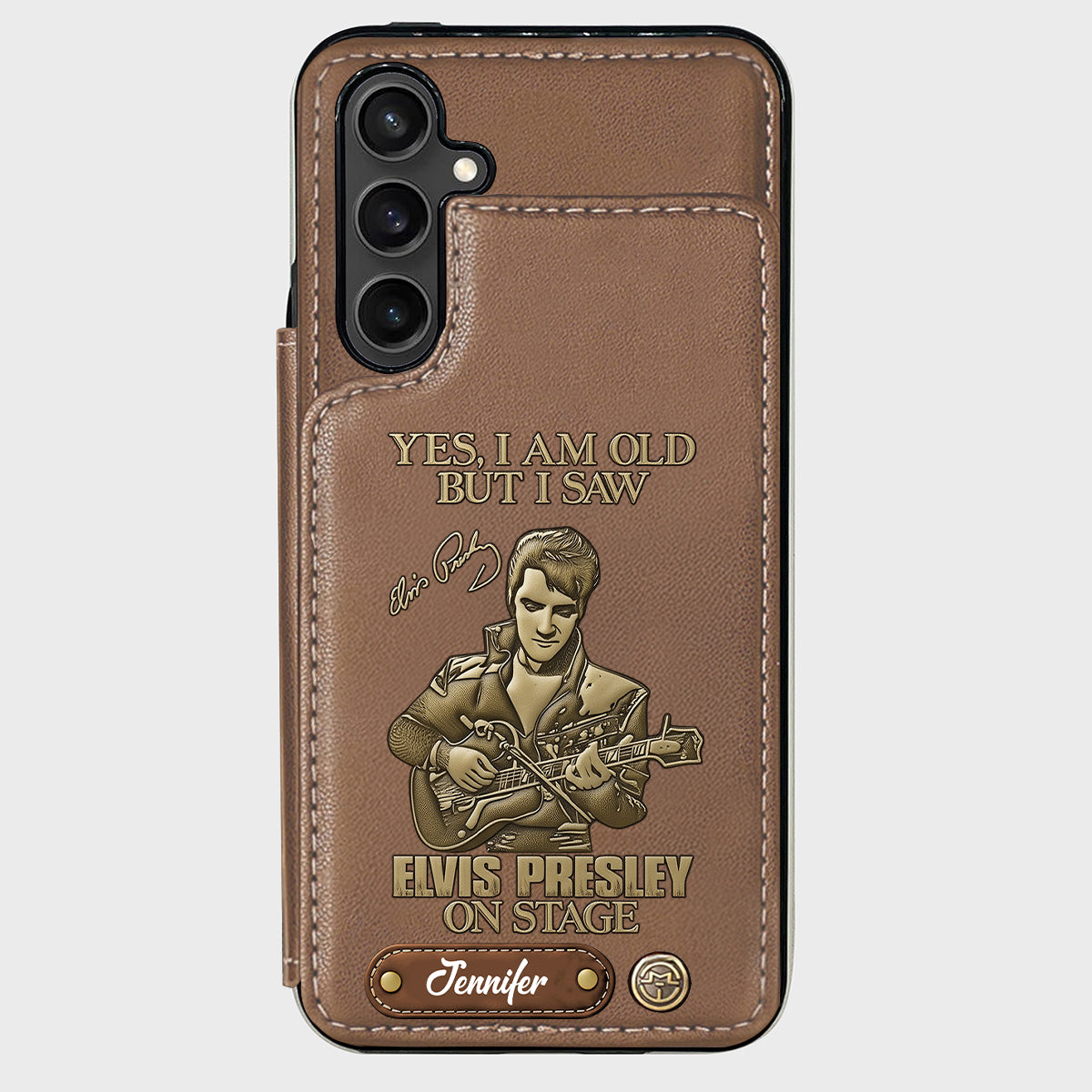 Oui, je suis vieux, mais j'ai vu Elvis Presley sur scène - Étui portefeuille/téléphone personnalisé Roi du Rock and Roll