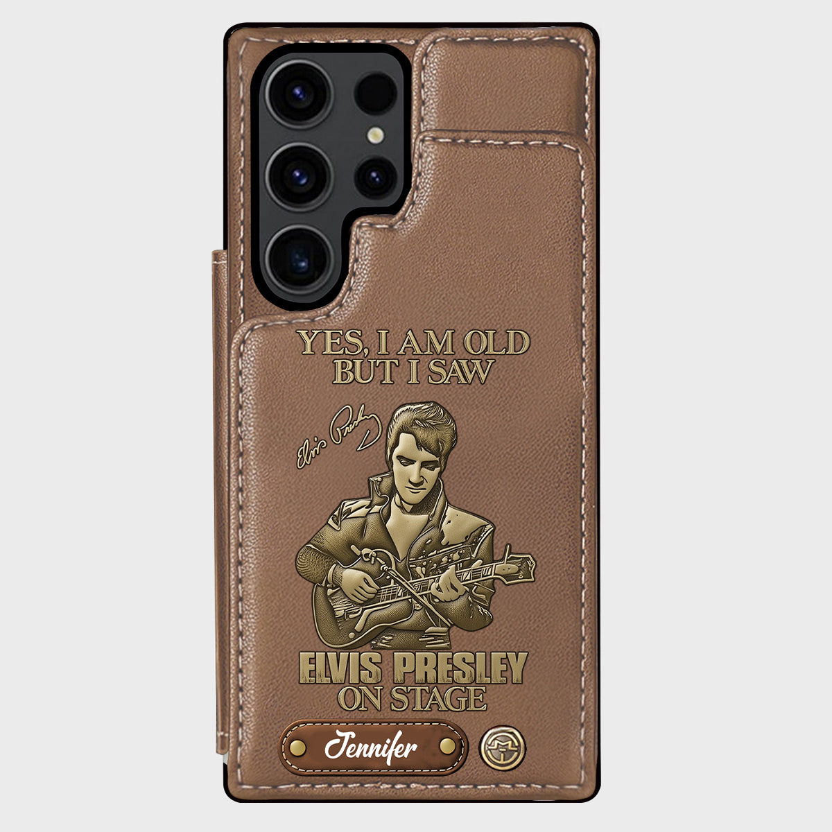 Oui, je suis vieux, mais j'ai vu Elvis Presley sur scène - Étui portefeuille/téléphone personnalisé Roi du Rock and Roll
