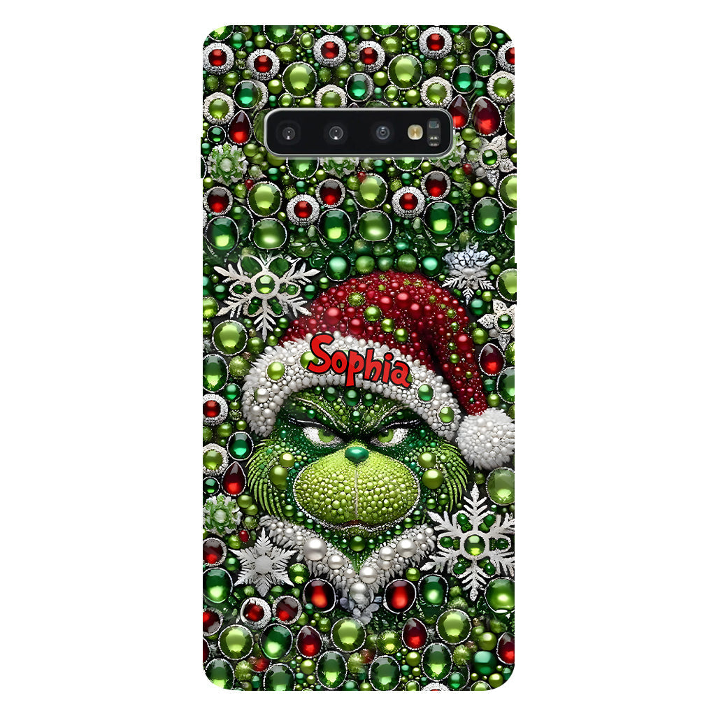 Joyeux Grinchmas - Coque de téléphone personnalisée avec imprimé intégral « Étole de Noël »