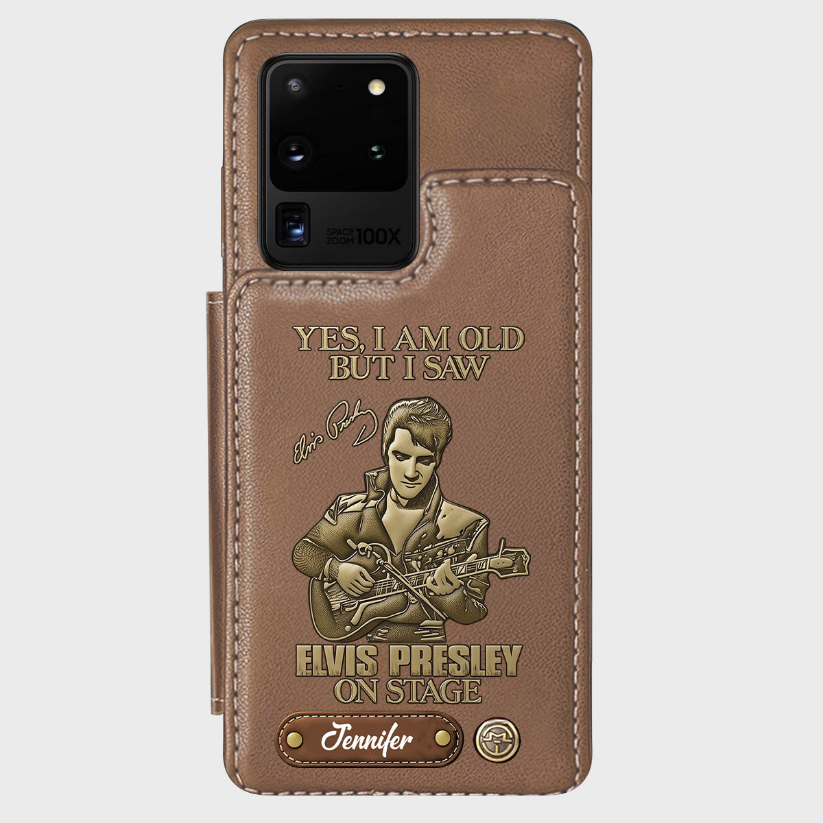 Oui, je suis vieux, mais j'ai vu Elvis Presley sur scène - Étui portefeuille/téléphone personnalisé Roi du Rock and Roll