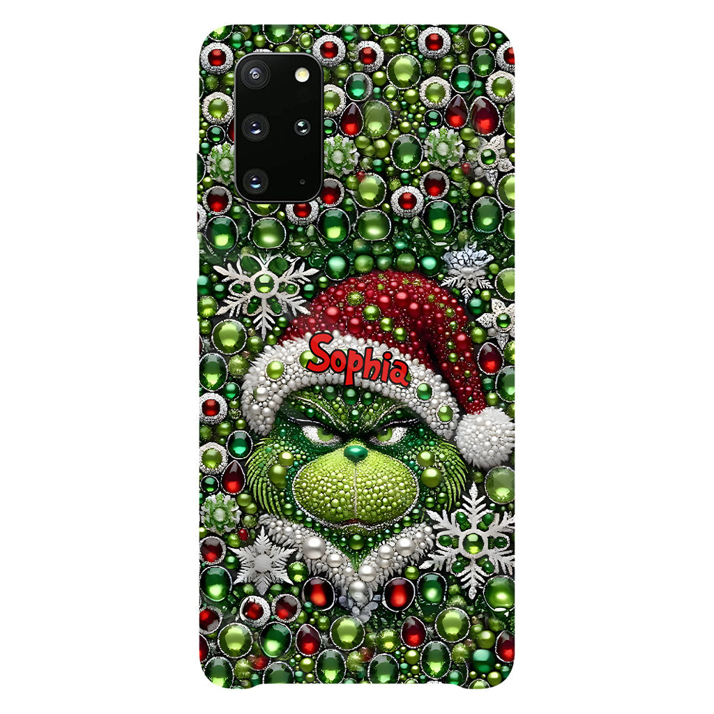 Joyeux Grinchmas - Coque de téléphone personnalisée avec imprimé intégral « Étole de Noël »
