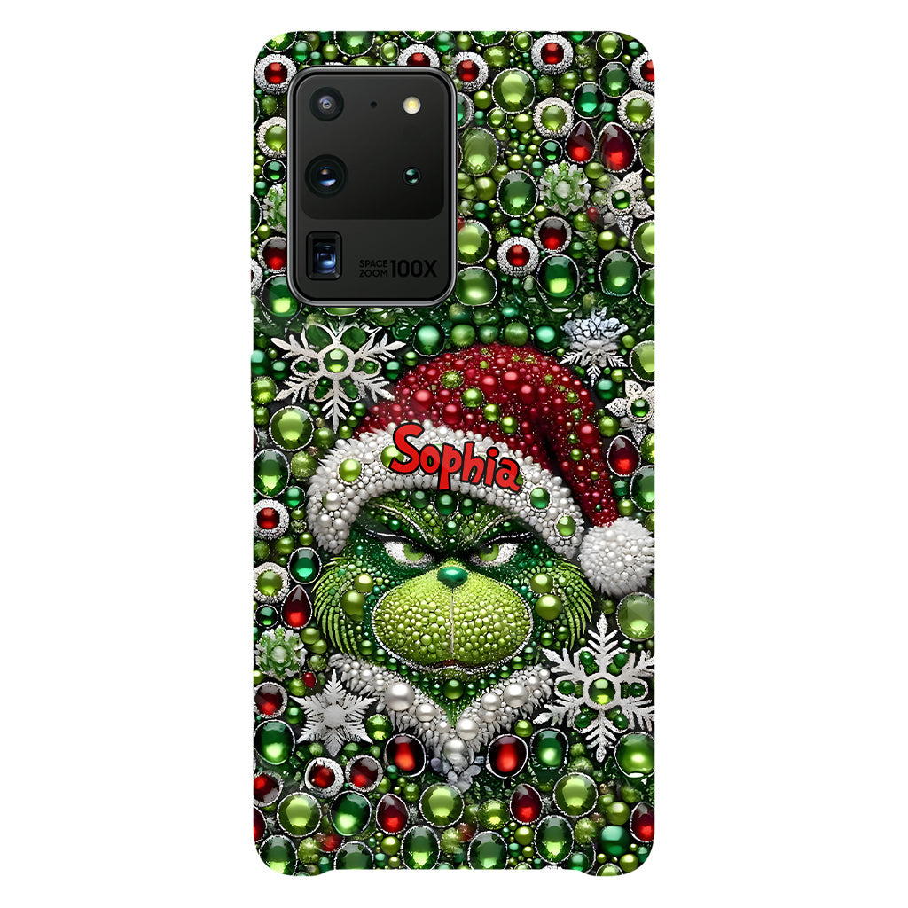 Joyeux Grinchmas - Coque de téléphone personnalisée avec imprimé intégral « Étole de Noël »