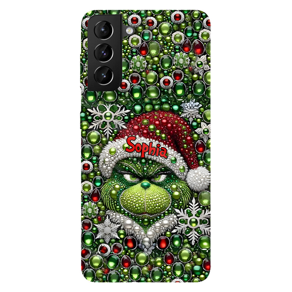 Joyeux Grinchmas - Coque de téléphone personnalisée avec imprimé intégral « Étole de Noël »