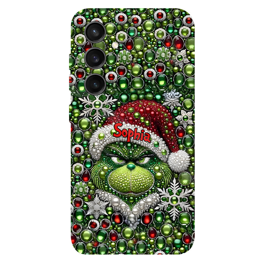 Joyeux Grinchmas - Coque de téléphone personnalisée avec imprimé intégral « Étole de Noël »