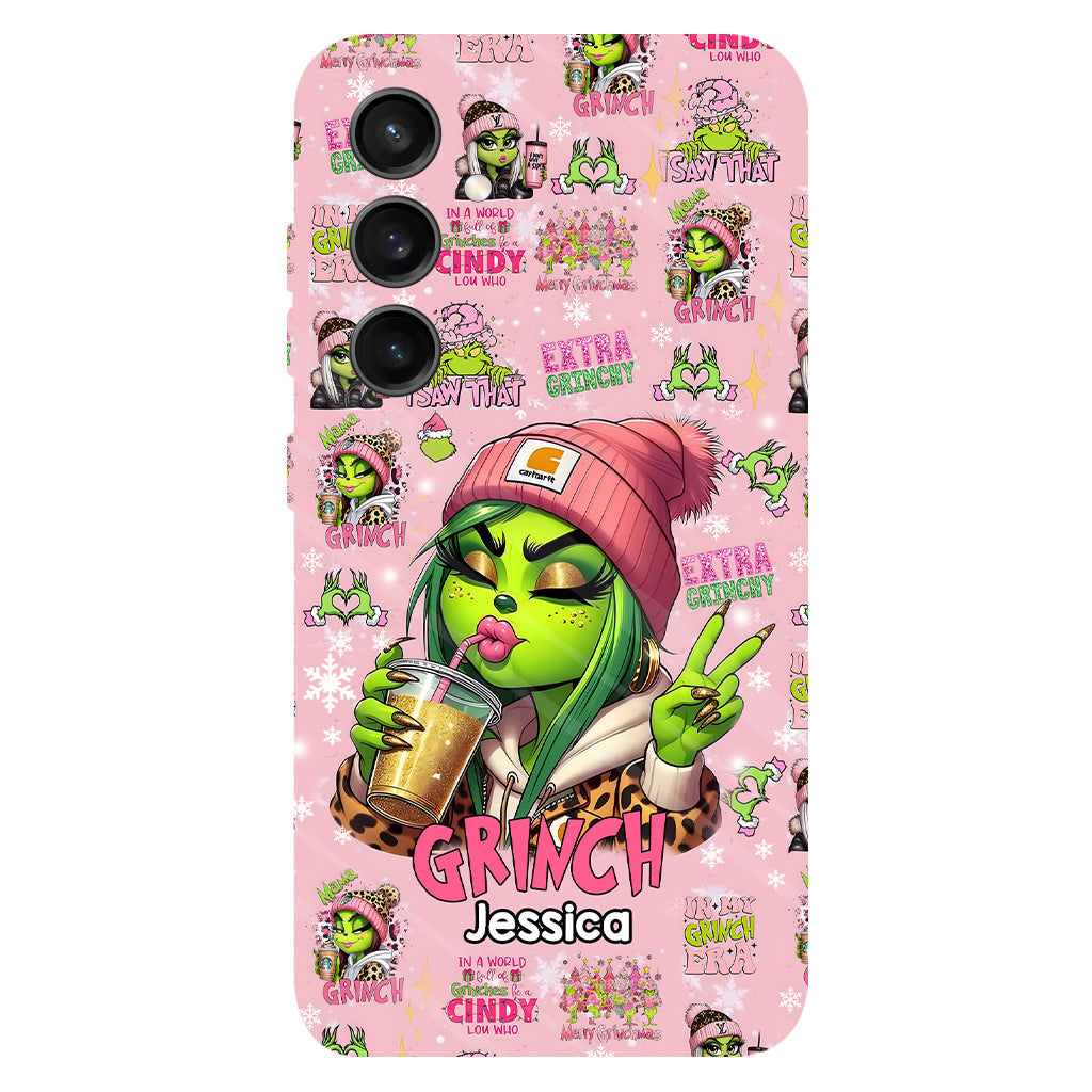 Coque de téléphone Pinky - Imprimé intégral « Étole de Noël » personnalisé