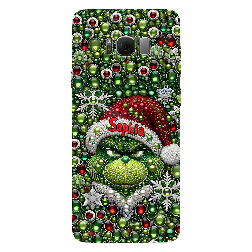 Joyeux Grinchmas - Coque de téléphone personnalisée avec imprimé intégral « Étole de Noël »