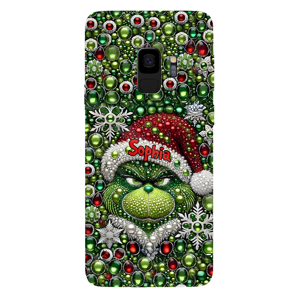Joyeux Grinchmas - Coque de téléphone personnalisée avec imprimé intégral « Étole de Noël »