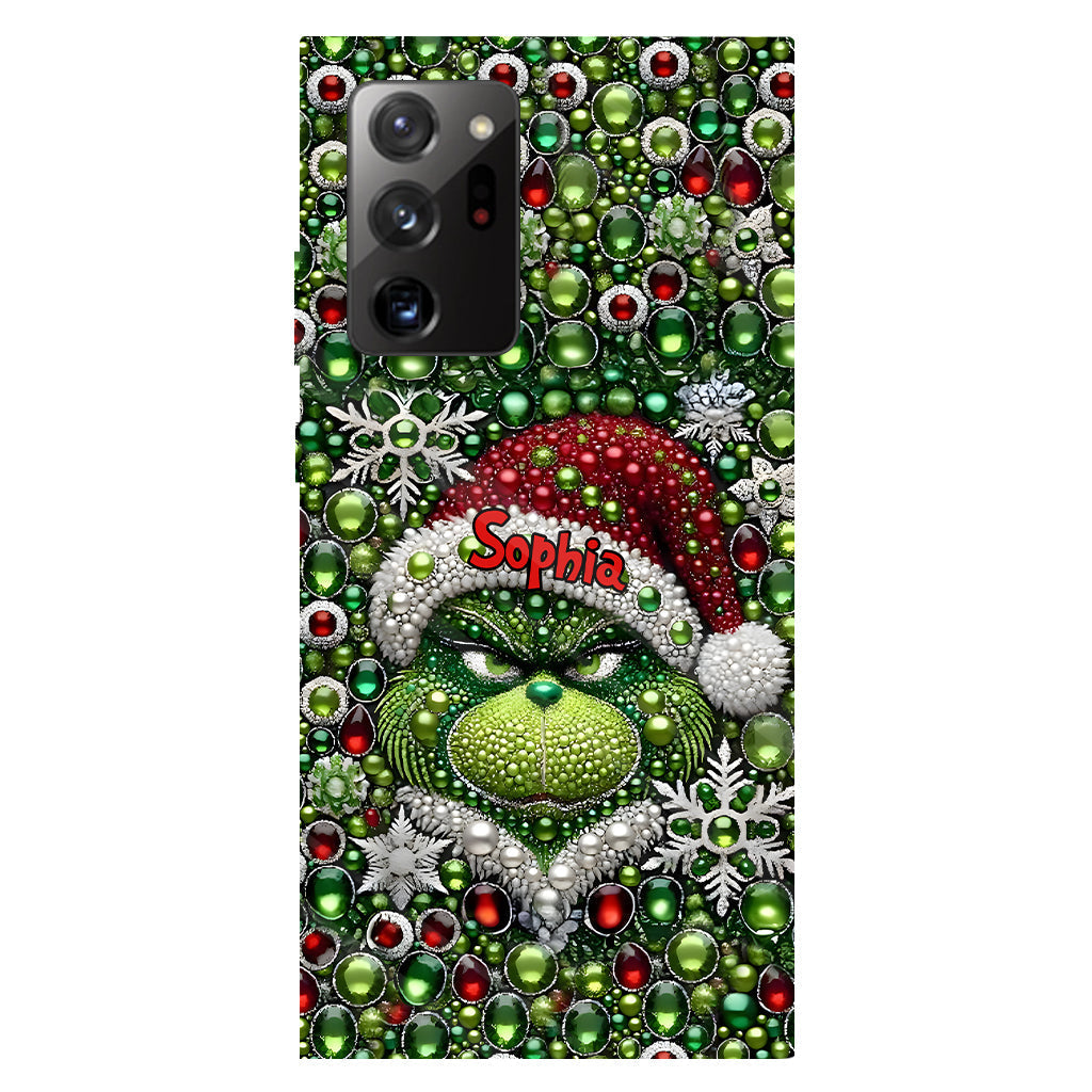 Joyeux Grinchmas - Coque de téléphone personnalisée avec imprimé intégral « Étole de Noël »