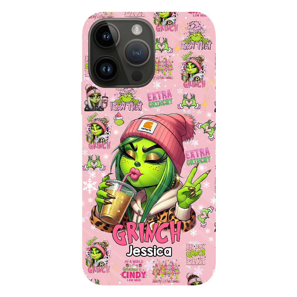 Coque de téléphone Pinky - Imprimé intégral « Étole de Noël » personnalisé