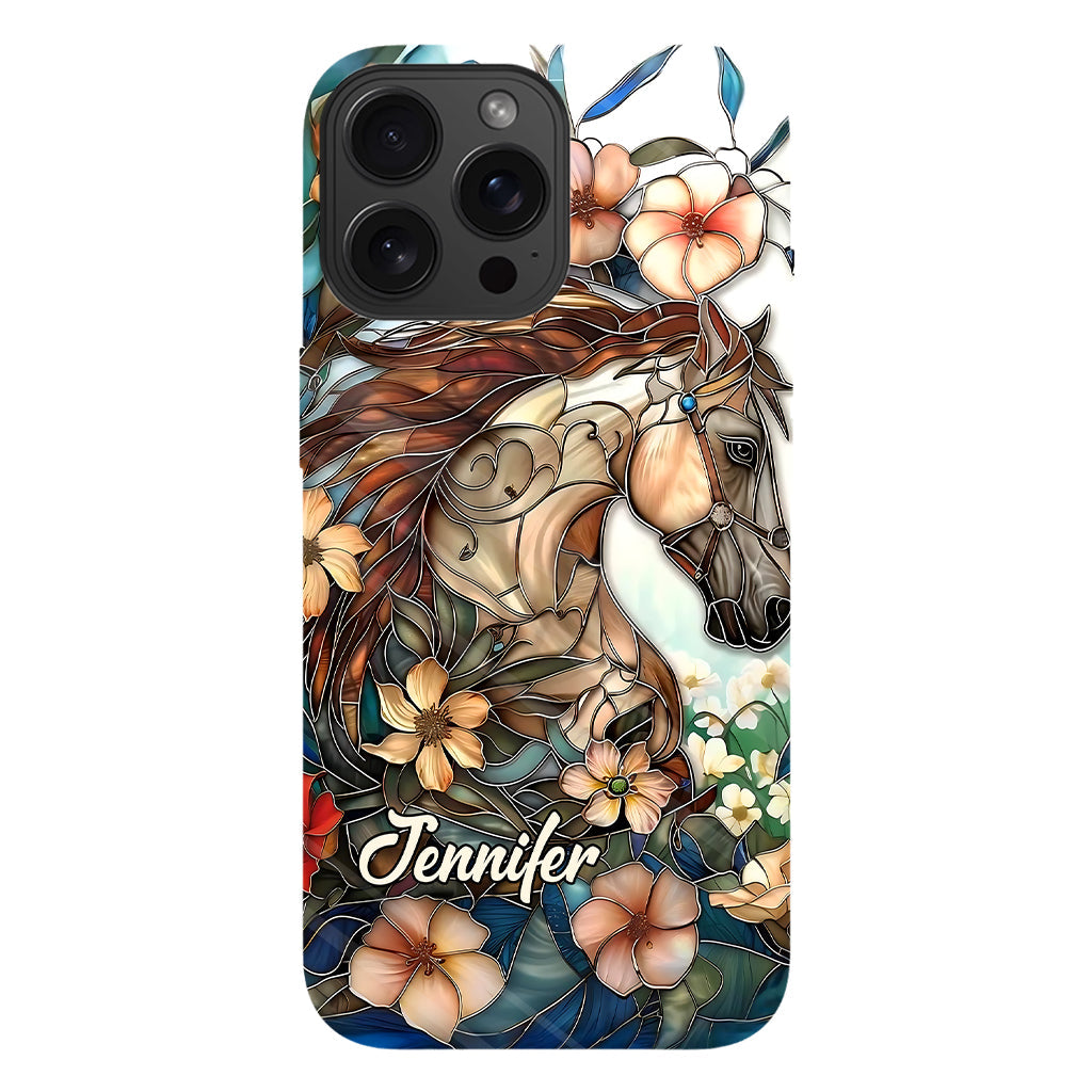 Coque de téléphone personnalisée « Amour des chevaux » avec motif intégral de cheval
