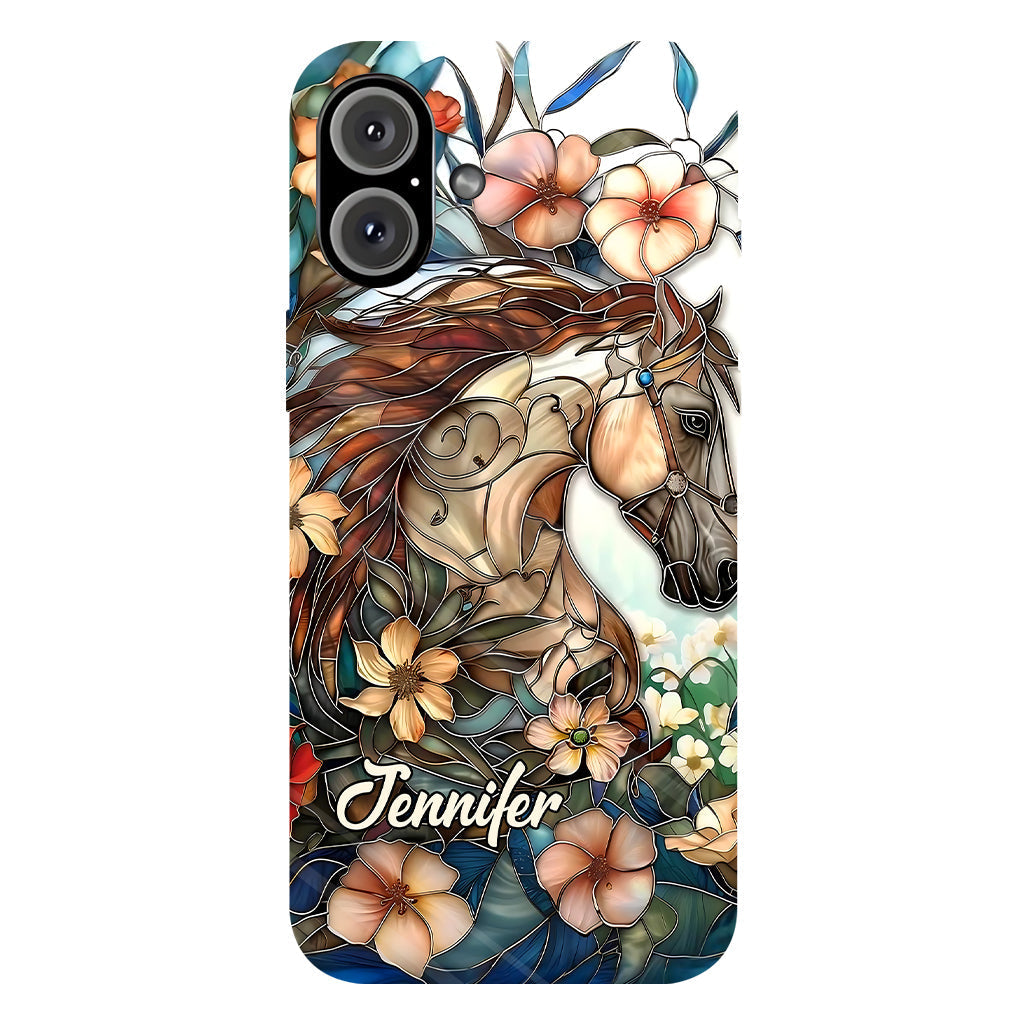 Coque de téléphone personnalisée « Amour des chevaux » avec motif intégral de cheval